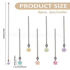 6Pcs 6 Colors Luminous Opaque Resin Mushroom Charms Ceiling Fan Pull Chain Extenders&nbsp;HJEW-LP00025