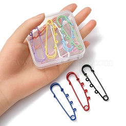 10Pcs 10 Colors Spray Painted Iron Brooch Findings&nbsp;IFIN-YW0001-55A