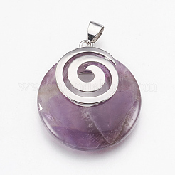 Natural Amethyst Pendants&nbsp;KK-F751-D04