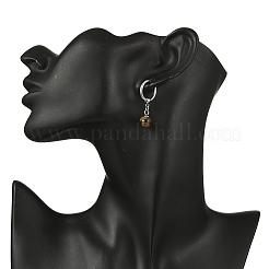 Natuarl Tiger Eye Round Hoop Earrings&nbsp;EJEW-JE06593-03
