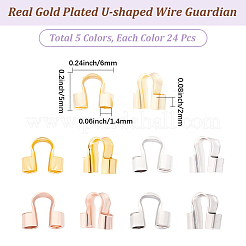 120Pcs 5 Colors Brass Wire Guardian&nbsp;KK-BBC0028-57B