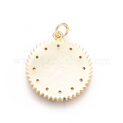Golden Plated Brass Micro Pave Clear Cubic Zirconia Pendants&nbsp;ZIRC-L085-31B-G