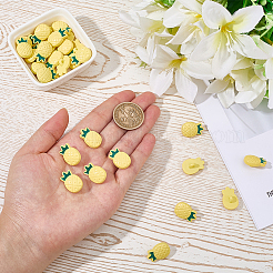 30Pcs Pineapple Resin Shank Buttons&nbsp;BUTT-CP0001-19