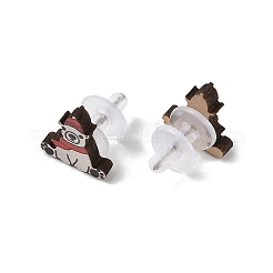 Christmas Theme Wood Stud Earrings&nbsp;EJEW-U016-06P-02