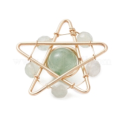 Natural Green Aventurine Copper Wire Wrapped Pendants&nbsp;PALLOY-TA00368-04