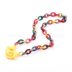 Personalized Rubberized Style Acrylic Cable Chain Necklaces&nbsp;NJEW-JN03464