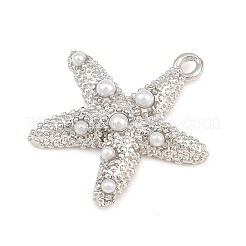 Brass & ABS Plastic Imitation Pearl Pendants&nbsp;PL-CBAB484-06P