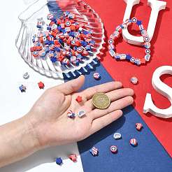 200Pcs 10 Styles Independence Day Handmade Polymer Clay Beads&nbsp;CLAY-FS0001-56