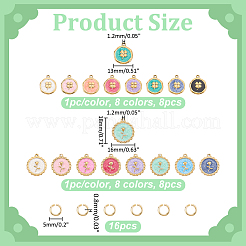 16Pcs 16 Styles Alloy Enamel Pendants&nbsp;FIND-WR0013-07