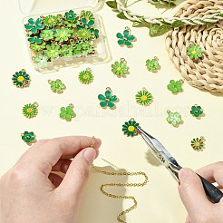60Pcs 10 Styles Golden Tone Alloy Enamel Pendants&nbsp;FIND-CJ0003-48