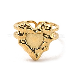 304 Stainless Steel Open Cuff Pad Ring Settings&nbsp;RJEW-Z018-39G