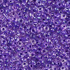8/0 Transparent Colours Rainbows Glass Seed Beads&nbsp;SEED-R051-08B-01
