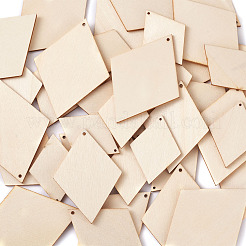 DIY Rhombus Shape Natural Wood Pendants Earring Making Kits&nbsp;DIY-YS0001-14