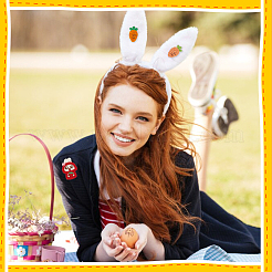 36Pcs 9 Styles Easter Rabbit & Carrot Yarn Knitted Appliques&nbsp;PATC-FG0001-76