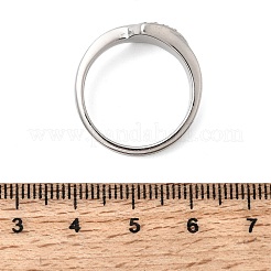 304 Stainless Steel Micro Pave Cubic Zirconia Finger Rings for Women&nbsp;RJEW-K316-06P