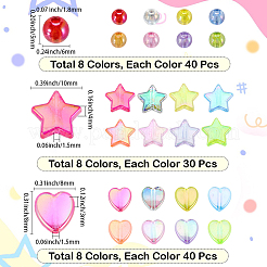 880Pcs 24 Colors Transparent Acrylic Beads&nbsp;MACR-PA0001-41