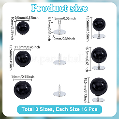48Pcs 3 Styles Plastic Pearl No Sewing Buttons&nbsp;FIND-NB0006-78A