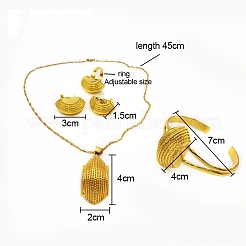 Hexagon Alloy Pendant Necklaces & Hoop Earrings & Cuff Bangles & Rings for Women&nbsp;FS-WG5B3B6-01