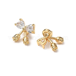 Brass Micro Pave Clear Cubic Zirconia Charms&nbsp;KK-A259-26G