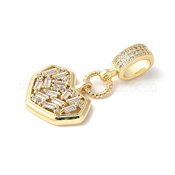 Brass Micro Pave Cubic Zirconia European Dangle Charms&nbsp;ZIRC-I071-10G