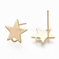 Brass Stud Earring Findings&nbsp;KK-S348-352