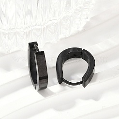 304 Stainless Steel Polishing Effect Hoop Earrings&nbsp;EJEW-M001-38P