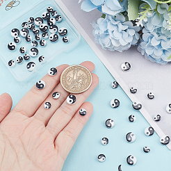 60Pcs 2 Styles Natural Freshwater Shell Printed Beads&nbsp;SHEL-BBC0001-03
