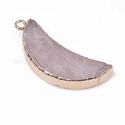 Electroplate Natural Rose Quartz Pendants&nbsp;G-S329-014C