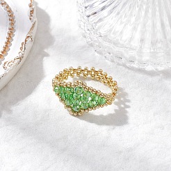 Glass Finger Rings&nbsp;RJEW-MZ00030
