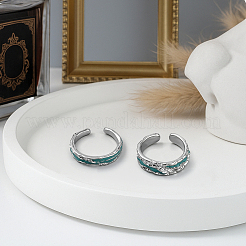 2Pcs 2 Styles Brass Open Cuff Rings for Women&nbsp;RJEW-GO0001-25