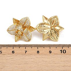 Brass Micro Pave Clear Cubic Zirconia Stud Earrings&nbsp;EJEW-L275-02G