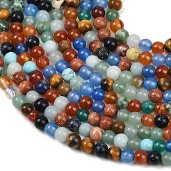 Natural & Synthetic Mixed Gemstone Beads Strands&nbsp;G-B171-B02-4mm