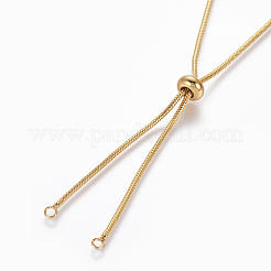 Adjustable 304 Stainless Steel Slider Necklaces&nbsp;MAK-L026-06A-G