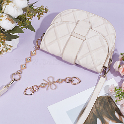 2Pcs 2 Styles Rhombus Bowknot Alloy Clear Glass Bag Extension Chains&nbsp;DIY-BBC0002-59