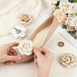 4Pcs 2 Styles Flower Imitation Leather Shoe Decoration&nbsp;AJEW-CL0005-01B