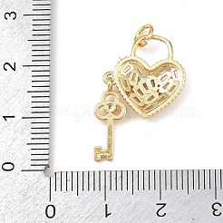 Brass Micro Pave Cubic Zirconia Pendants&nbsp;KK-F919-14G