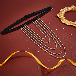 Tassel Alloy Crystal Rhinestone Thigh Chain for Women&nbsp;AJEW-WH0554-38A
