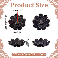 32Pcs 2 Colors Lotus Alloy Incense Burners&nbsp;DJEW-WR0001-20