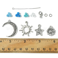 DIY Ocean Theme Glass Seed & Alloy Pendant Jewelry Kits&nbsp;DIY-FS0006-16
