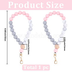 1Pc Silicone & Wood Pendant Decorations&nbsp;HJEW-BM0001-61A
