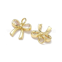Brass Micro Pave Clear Cubic Zirconia Pendants&nbsp;KK-K420-06G