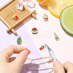 6Pcs 6 Styles Food Brass Pendants&nbsp;KK-CJ0003-63
