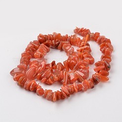 Chip Natural South Red Agate Bead Strands&nbsp;G-M349-08