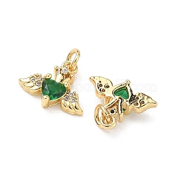 Brass Micro Pave Cubic Zirconia Pendants&nbsp;KK-A291-02G