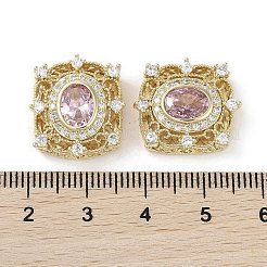 Brass Micro Pave Cubic Zirconia Beads&nbsp;KK-G491-36G-02
