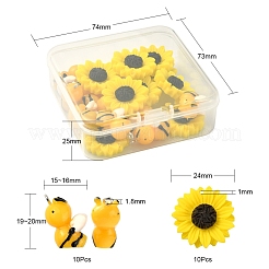 20Pcs 2 Style Opaque Resin Pendants&nbsp;RESI-YW0001-23