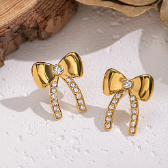 304 Stainless Steel Bowknot Stud Earrings&nbsp;AI2974