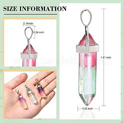 14Pcs 7 Colors Faceted Bullet Glass Pointed Pendants&nbsp;GLAA-CJ0001-71