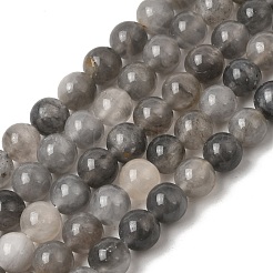Natural Gemstone Cloudy Quartz Faceted Round Bead Strands&nbsp;G-O021-8mm-03B