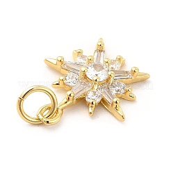 Rack Plating Brass Micro Pave Cubic Zirconia Pendants&nbsp;KK-K270-18G